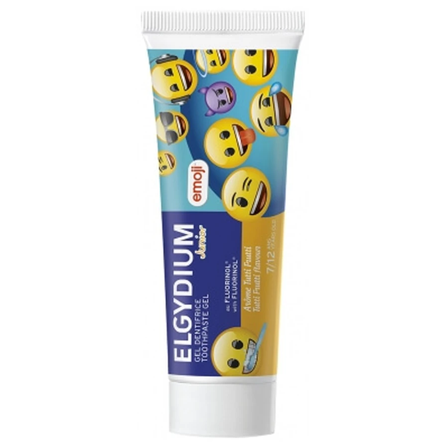 Elgydium Junior tandpastagel voor kinderen van 7–12 jaar, Emoji Tutti Frutti-smaak, 50 ml
