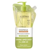 A-DERMA Exomega Control Jeukstillende Verzachtende Reinigingsolie 500 ml + 500 ml navulling