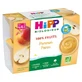 HiPP 100 % fruta: manzanas y peras, a partir de los 4-6 meses, ecológicas, 4 tarros