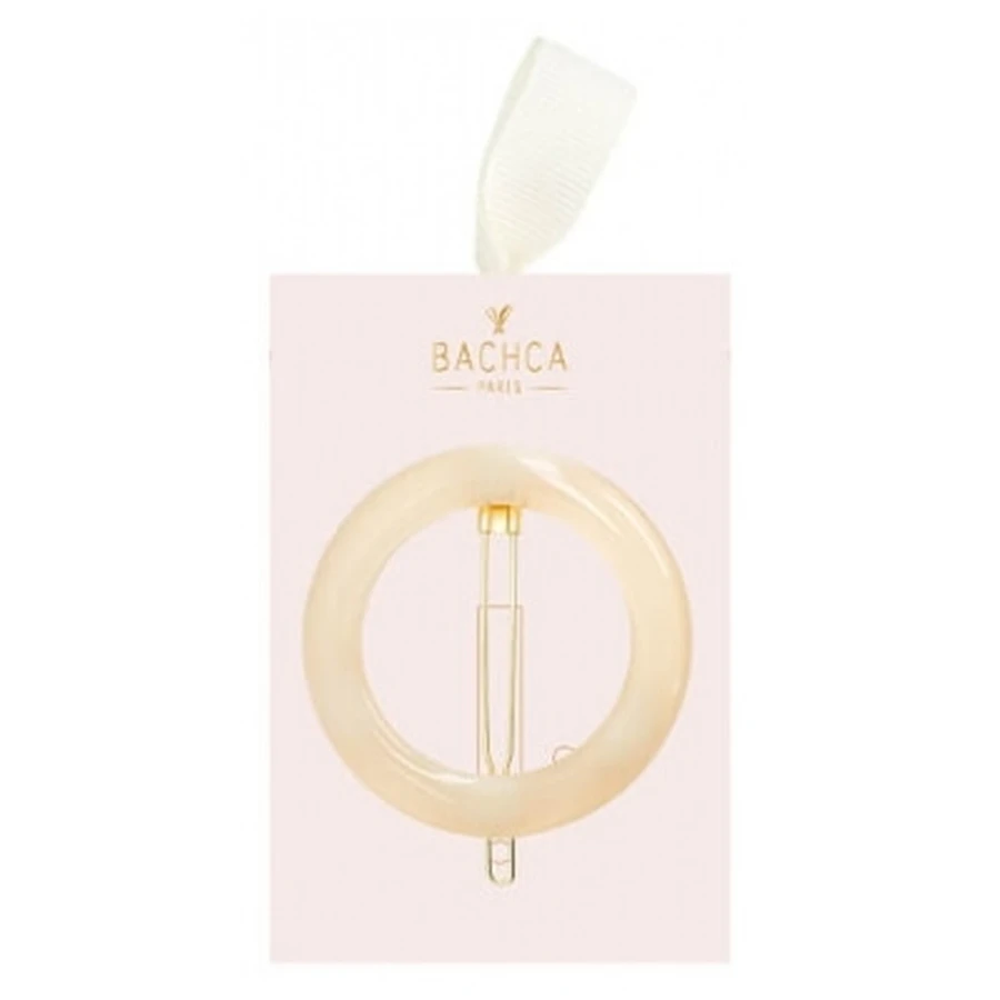 Bachca Round Barrette, Ivory
