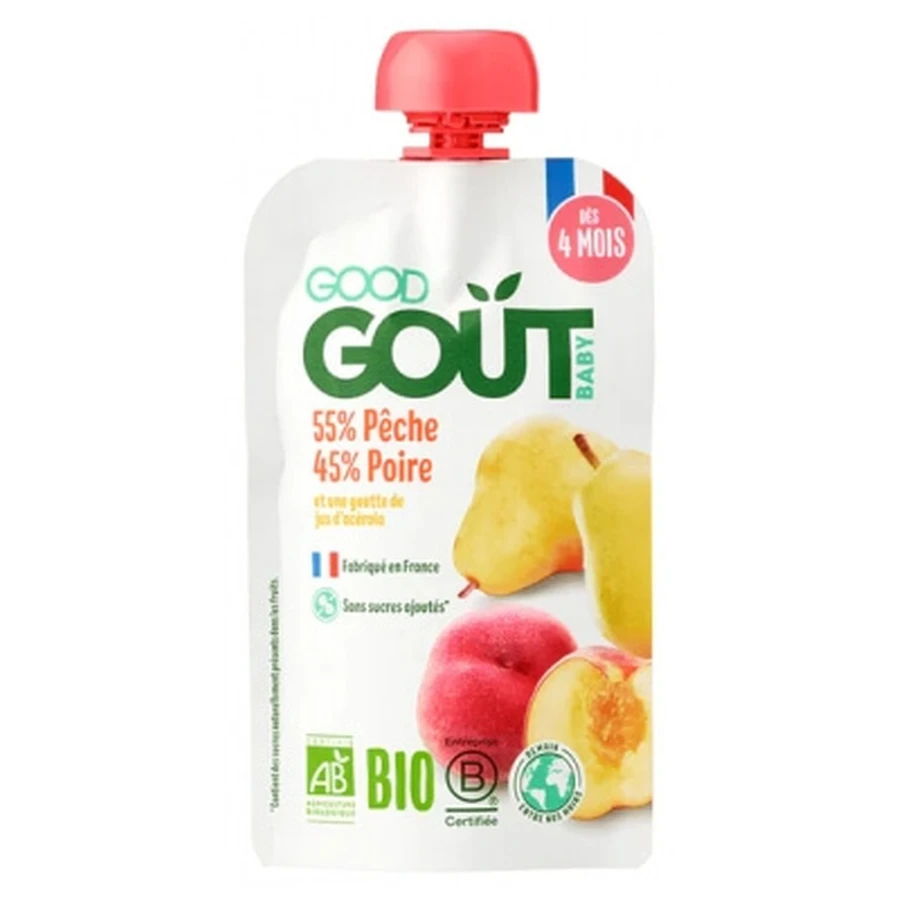 Good Goût Pêche Poire dès 4 Mois Bio 120 g
