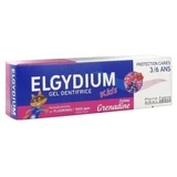 Elgydium tandpasta-gel voor kinderen ter bescherming tegen gaatjes, leeftijd 3–6 jaar, 50 ml - Smaak: Grenadine