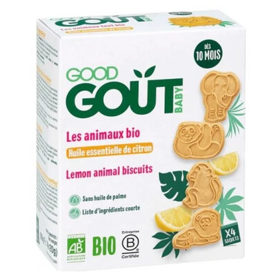 Good Goût Dieren met essentiële citroenolie, voor baby’s vanaf 10 maanden, biologisch, 80 g