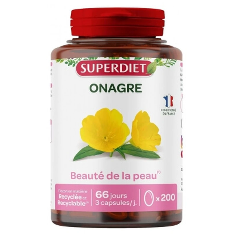Aceite de onagra Superdiet, 200 cápsulas