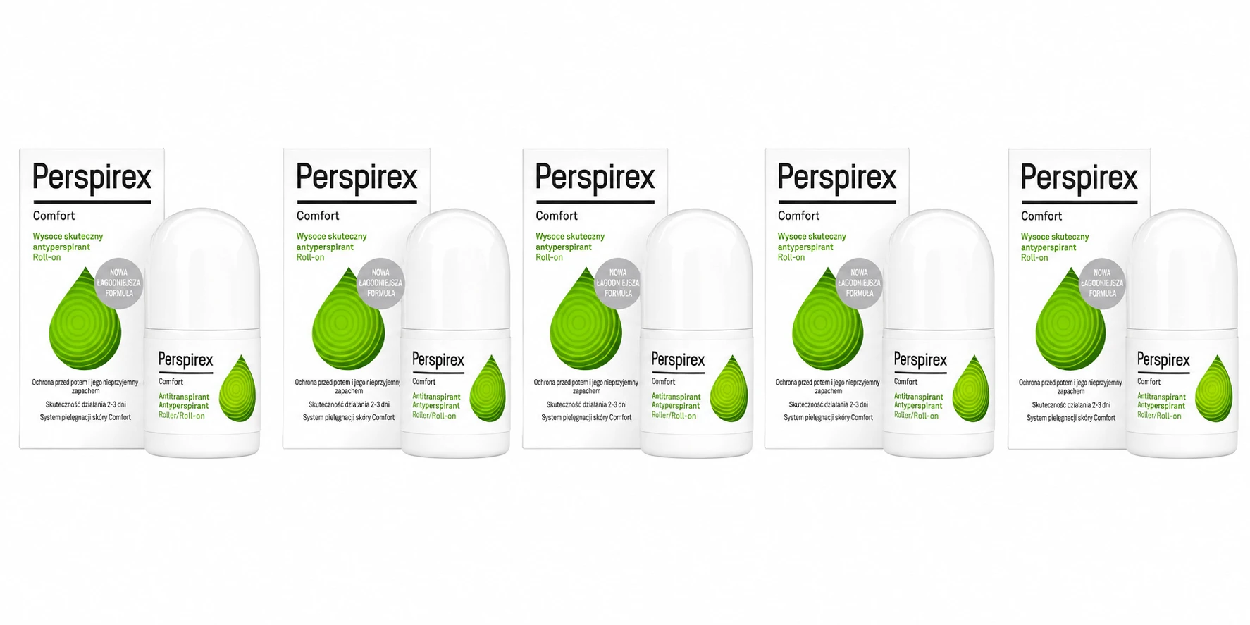 Perspirex Comfort 5x20 ml, , roll-on anti-transpirant