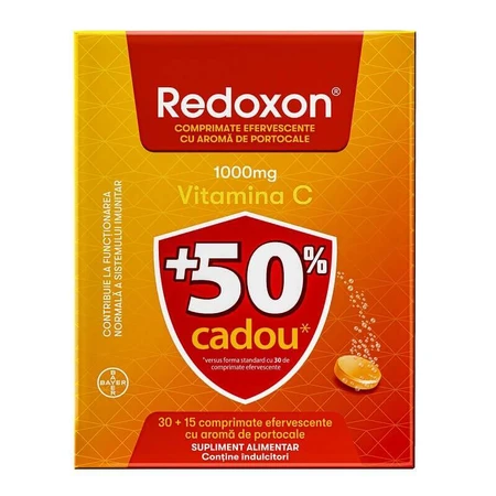Redoxon mit Vitamin C, 1000 mg, 2 x 45 Brausetabletten, Orange, Bayer