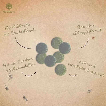 Organic Chlorella Tablets by Erdling, 220 tablets
