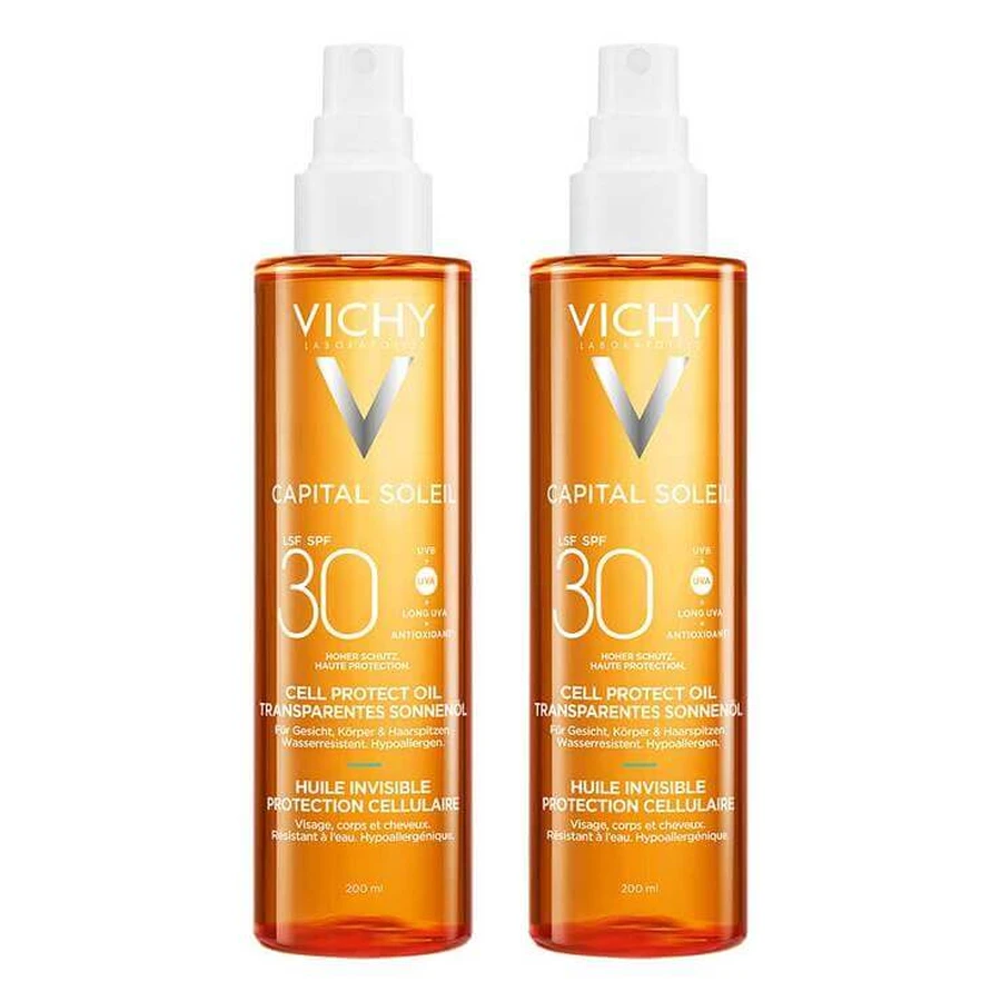 Vichy Capital Soleil Cell Protect Oil SPF 30, 2 x 200 ml olejku: ceny i cechy