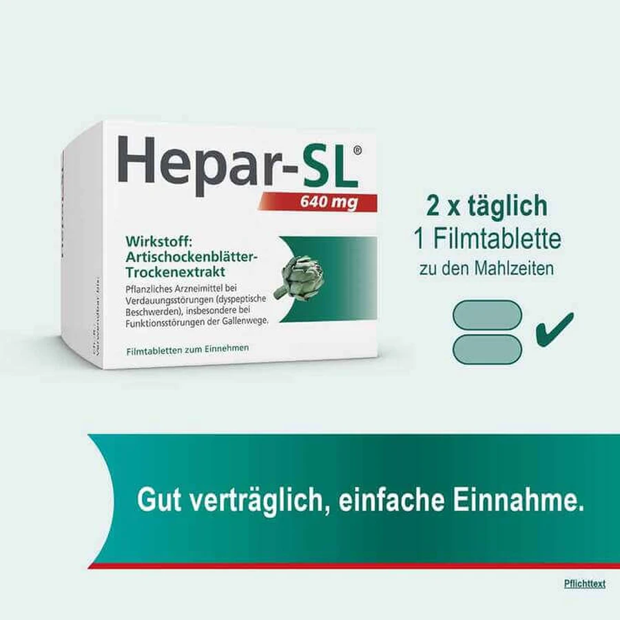 Hepar-SL® 640 mg filmomhulde tabletten, 100 filmomhulde tabletten