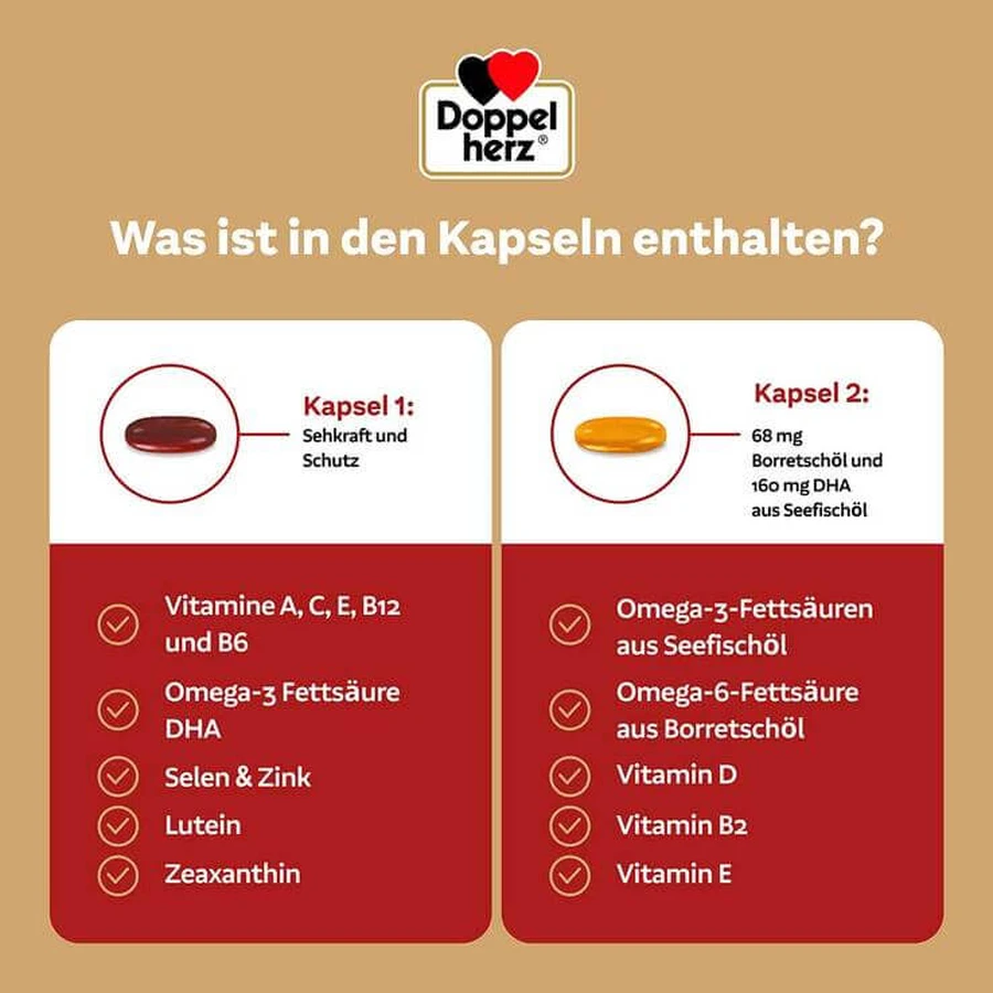 Doppelherz System Augen Plus Sehkraft+Schutz Kapseln, 3x120 St Kapseln