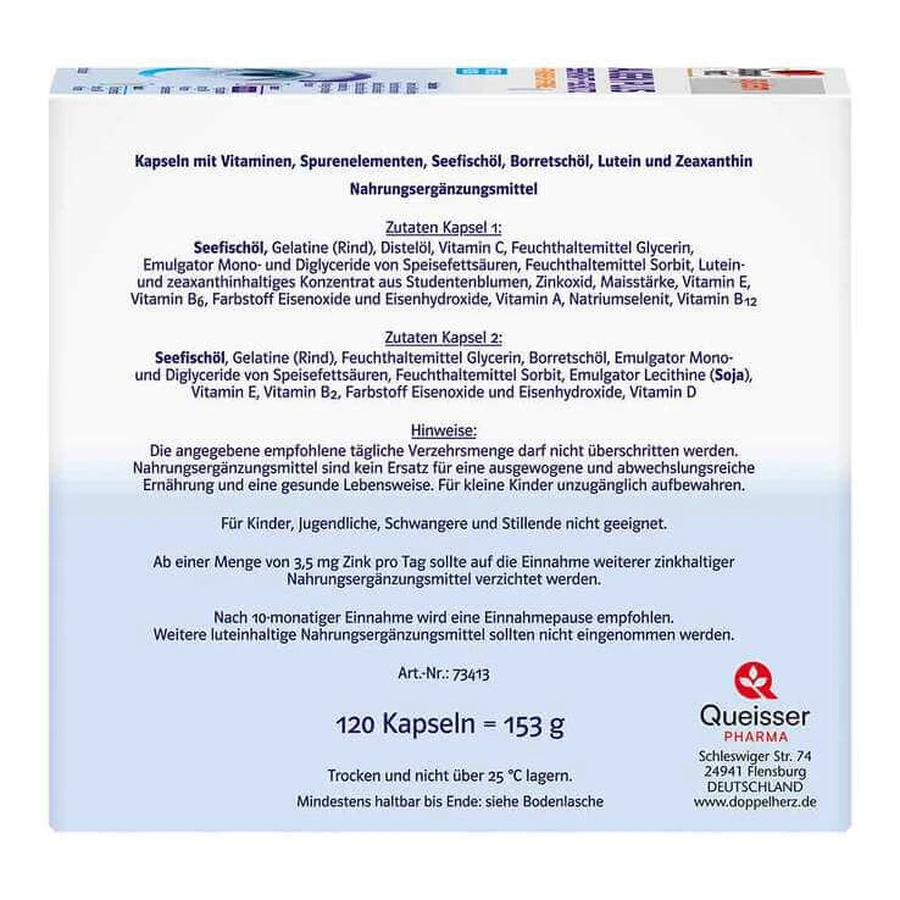 Doppelherz System Augen Plus Sehkraft+Schutz Kapseln, 3x120 St Kapseln