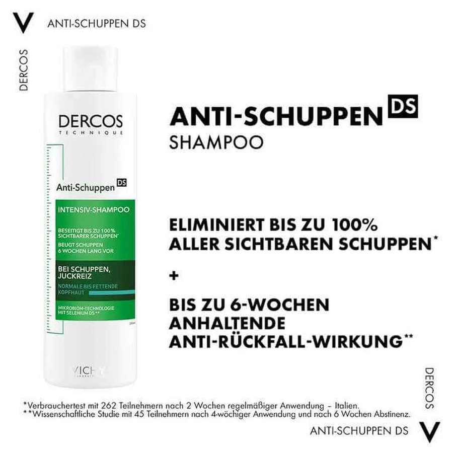 Vichy Dercos anti-roos shampoo voor een vette hoofdhuid, 2 x 390 ml shampoo