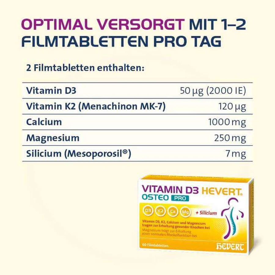 Hevert Osteo Pro Vitamine D3 filmomhulde tabletten, 120 filmomhulde tabletten