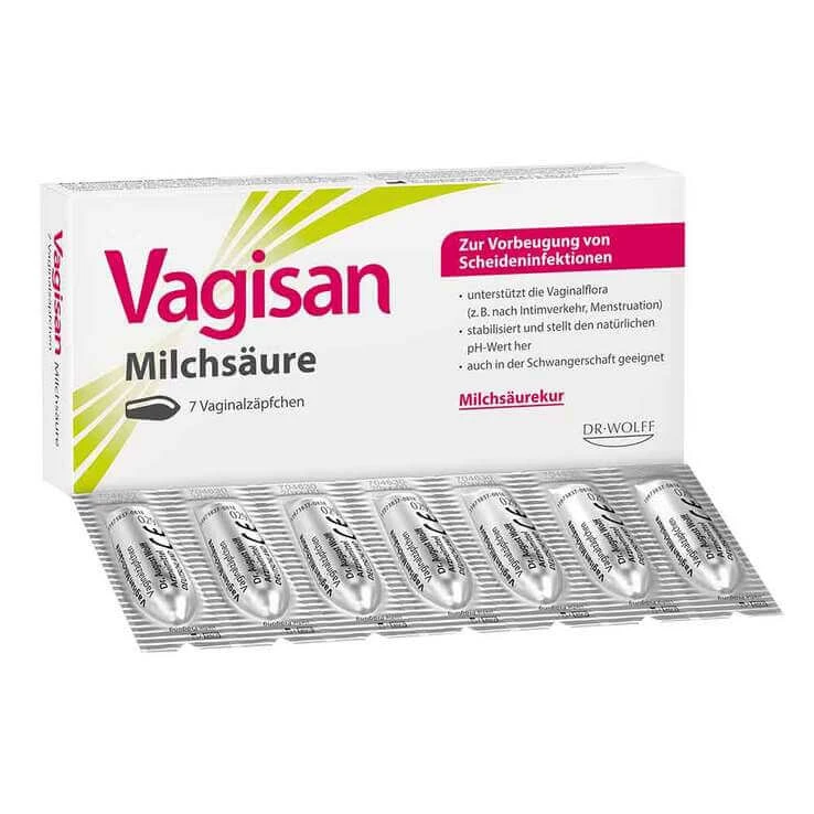 Vagisan Vaginale zetpillen met melkzuur, 7 vaginale zetpillen