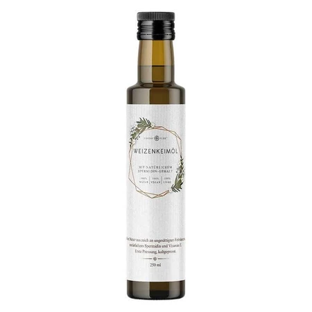 Huile de germe de blé pressée à froid enrichie en spermidine, Nordic Pure, 250 ml d'huile