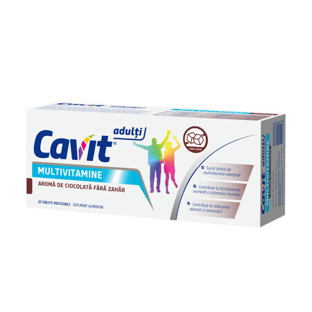 Cavit Adult Chocolate Flavored Sugar Free, 20 tablets, Biofarm