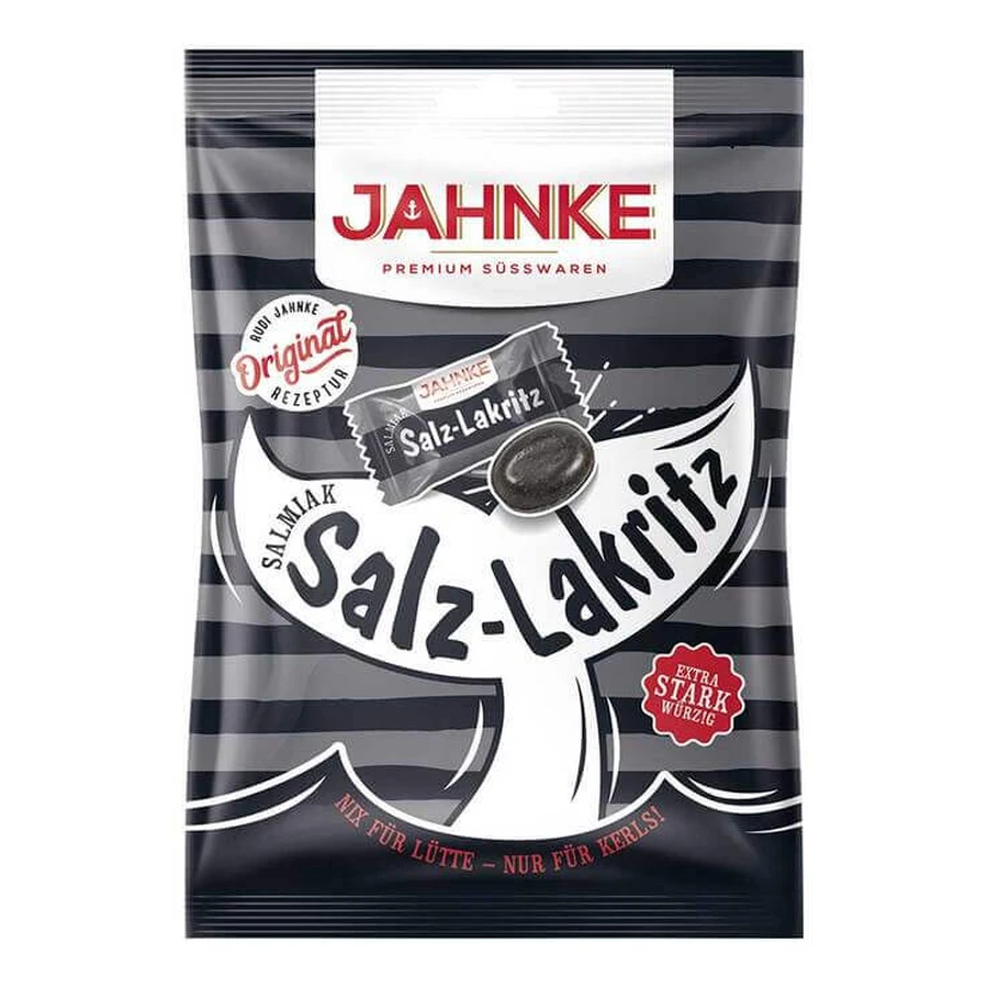 Jahnke Salmiak-zout-dropjes, 125 g snoepjes