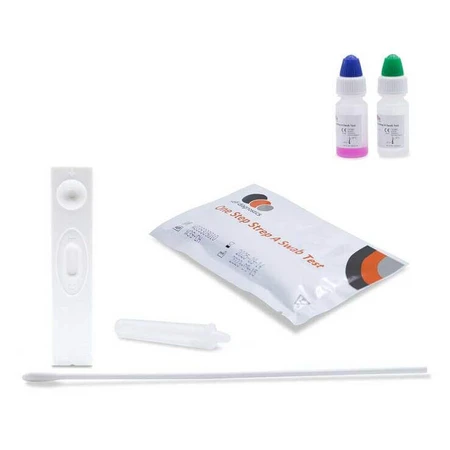 Strep A-testcassette voor thuisgebruik: keeluitstrijkje, 1 test