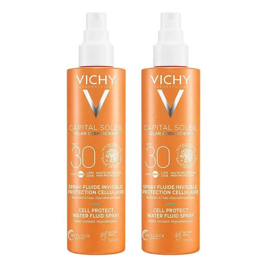 Vichy Capital Soleil Cell Protect Spray SPF 30, 2 envases de 200 ml