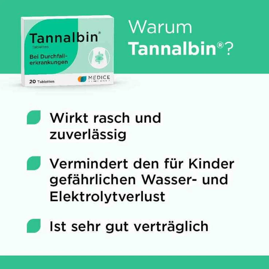 Tannalbin®-tabletten tegen diarree, 50 tabletten