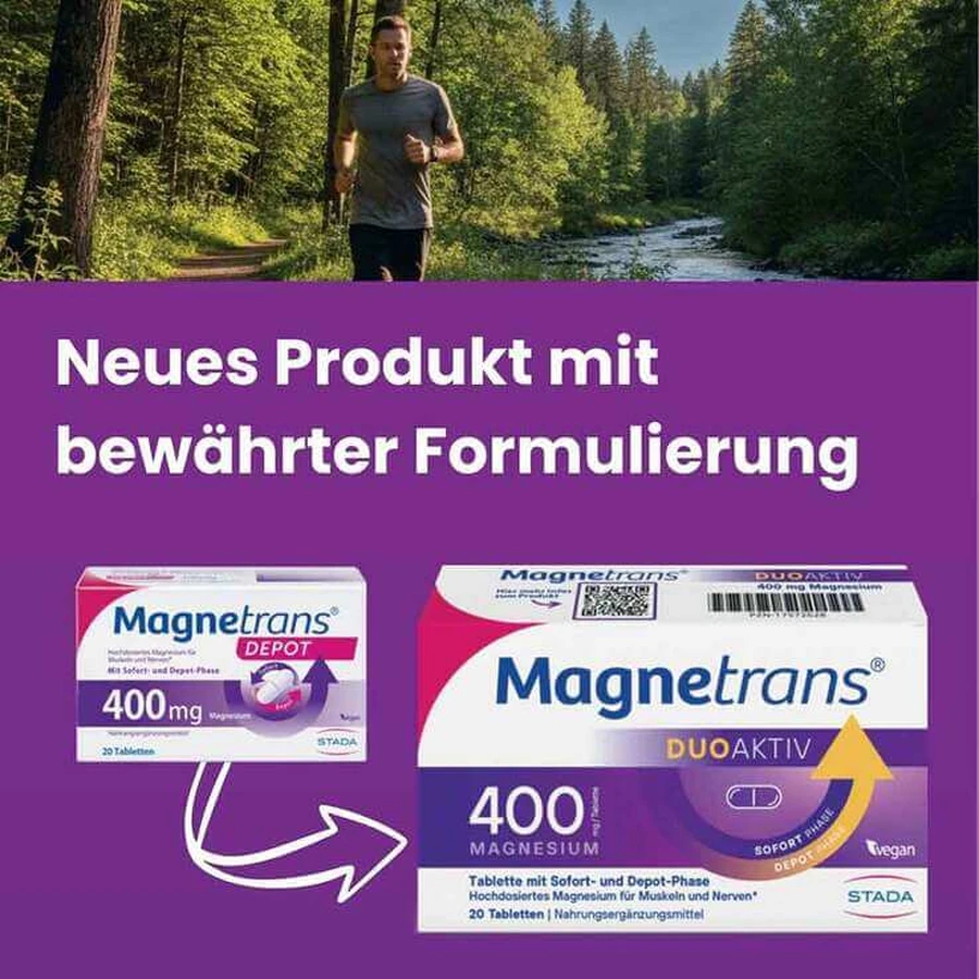 Comprimidos Magnetrans duo-aktiv de 400 mg, 100 comprimidos