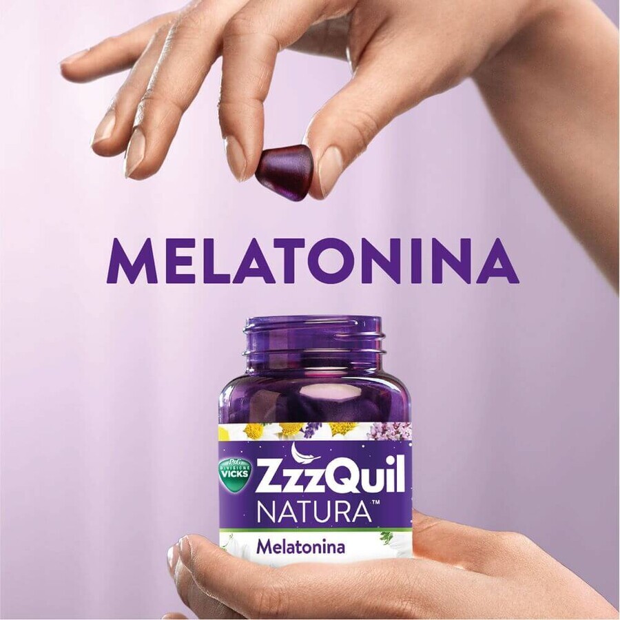 ZzzQuil Natura Melatonina, 60 pastiglie gommose, Vicks