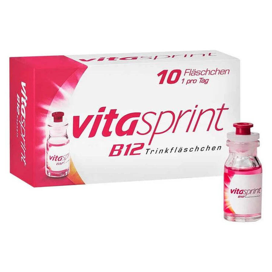 vitasprint B12 : flacons de boisson à la vitamine B12 pour plus d'énergie, 34 flacons
