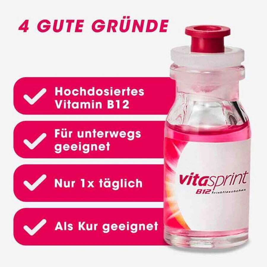 vitasprint B12 : flacons de boisson à la vitamine B12 pour plus d'énergie, 34 flacons
