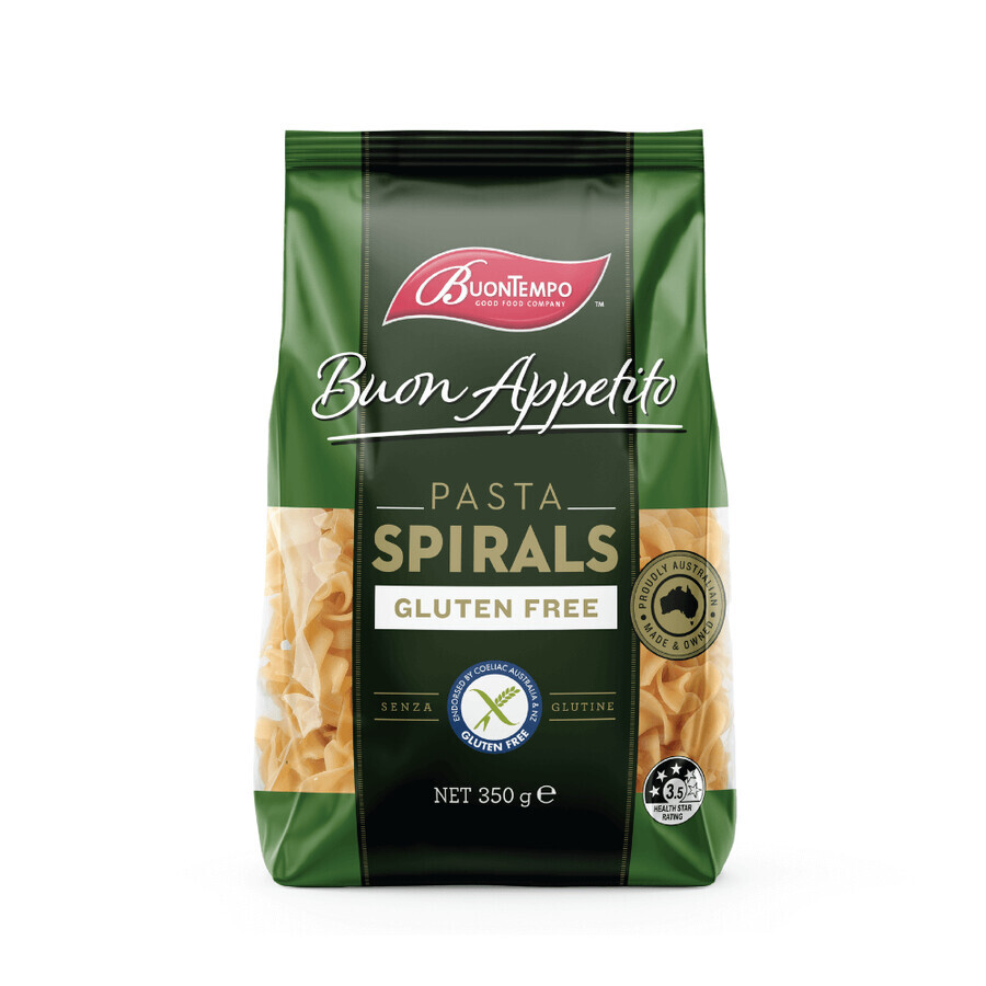 Buontempo spiral pasta, 350 g, Orgran