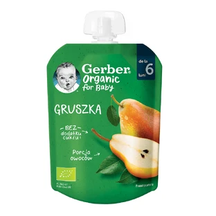 Organic pear puree, +6 months, 80 gr, Gerber