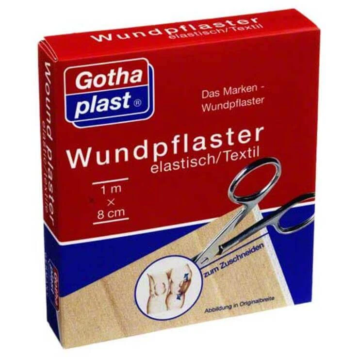 Gothaplast elastisch verband, 8 cm x 1 m, voorgesneden, 1 verbandrol