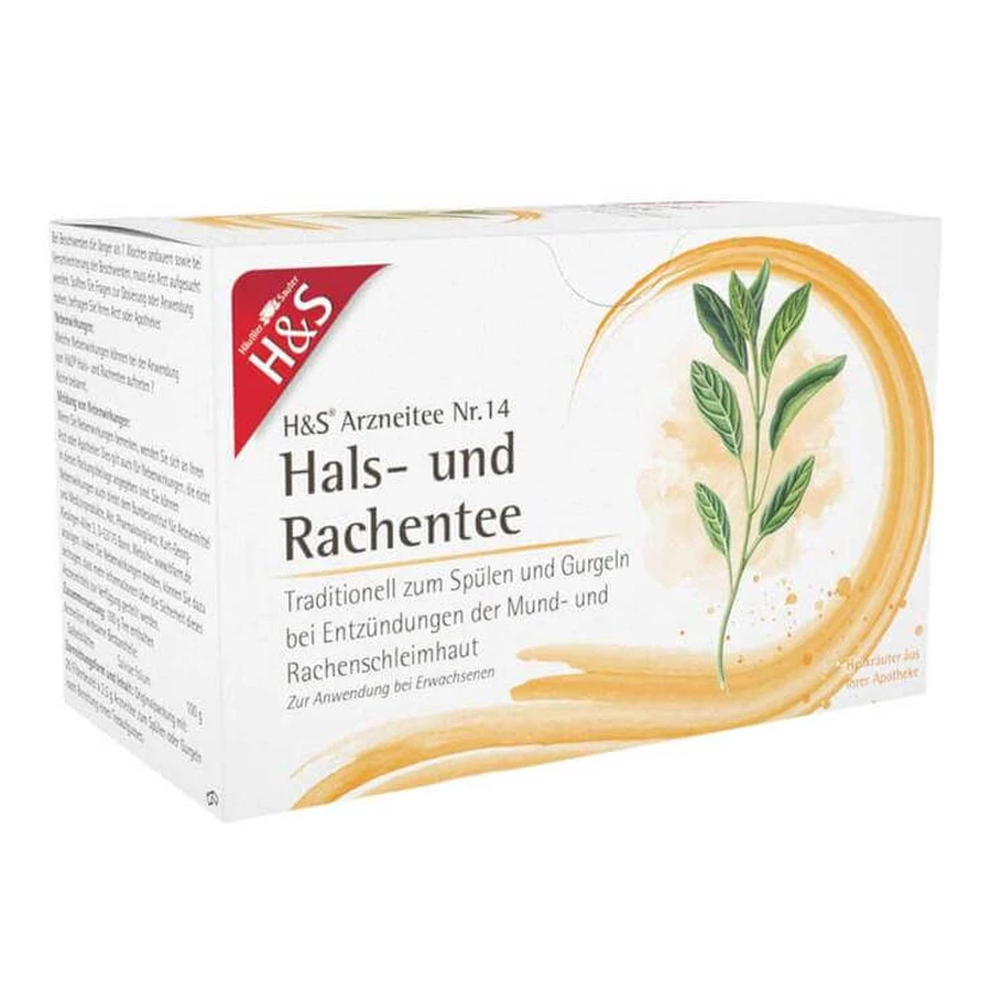 H&S Keel- en keelthee, 20 theezakjes van 2,5 g