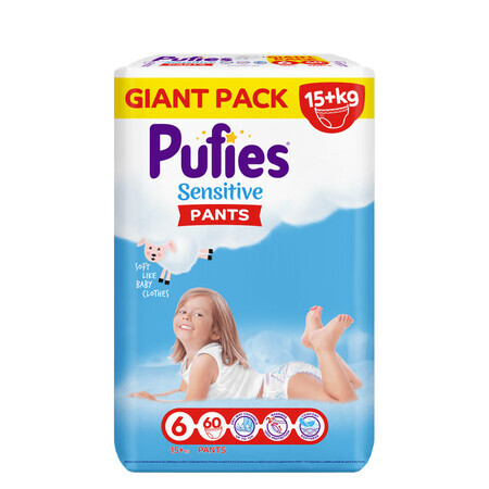 Culotte de protection Sensitive GP Extra Large, no. 6, 15+ Kg, 60 pièces, Pufies