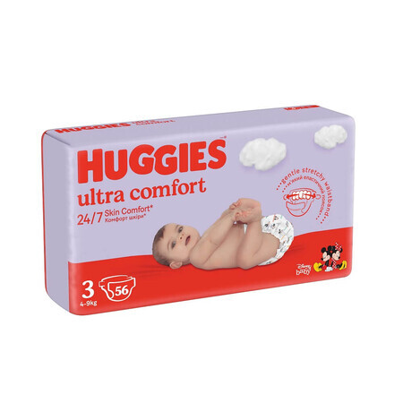 Pañal Ultra Confort, nº 3, 4-9 kg, 56, Huggies