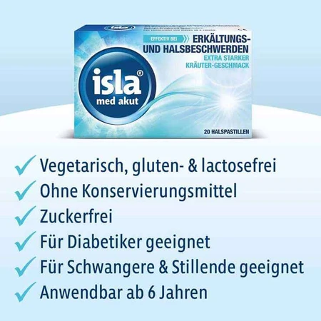 Pastillas isla® med akut, 20 pastillas