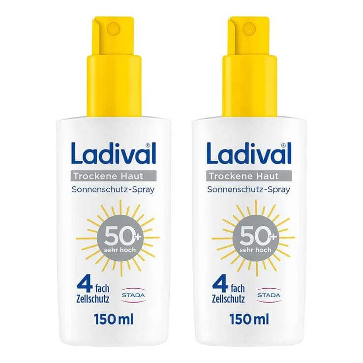 Ladival Zonnebrandspray voor de droge huid SPF 50+, 2x150 ml spray