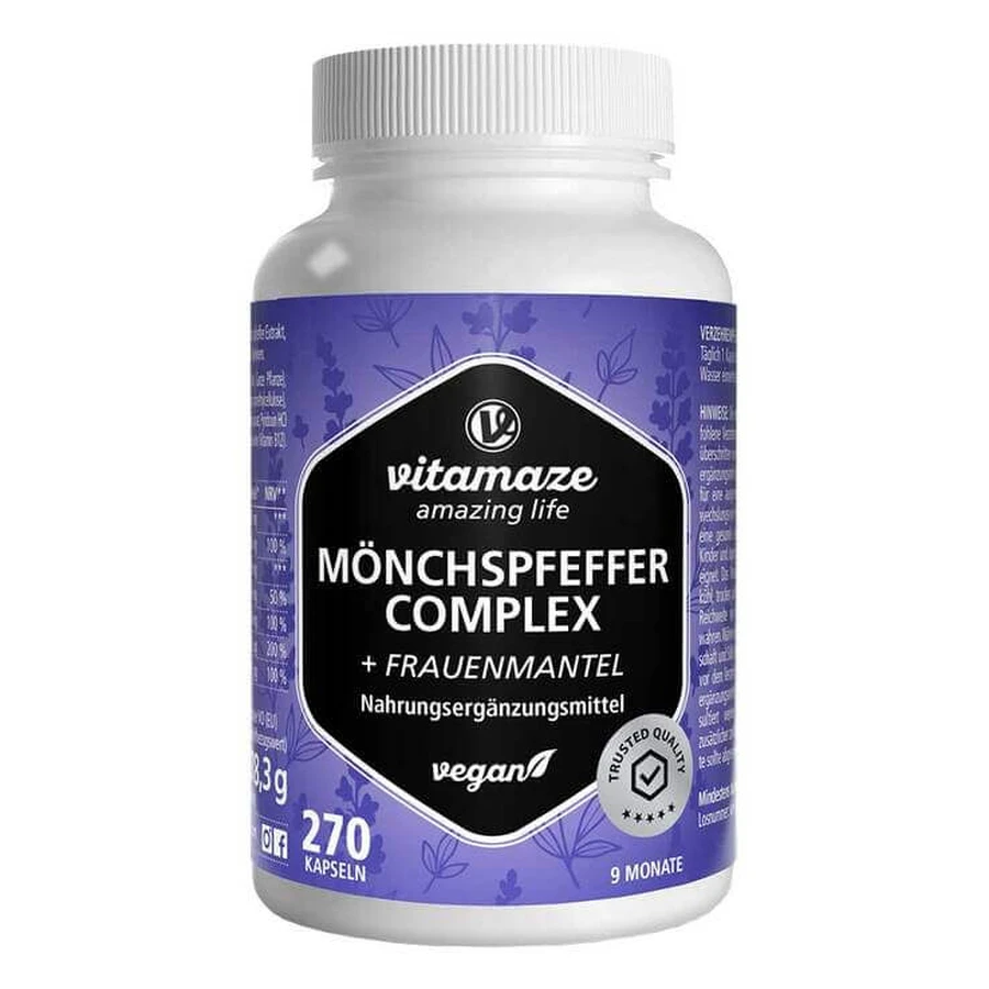 Chasteberry Complex, Lady's Mantle, Vitamin C, Folic Acid, 270 Capsules