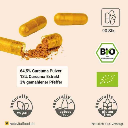 Raab Vitalfood Extract de curcuma organic, capsule, 90 de capsule
