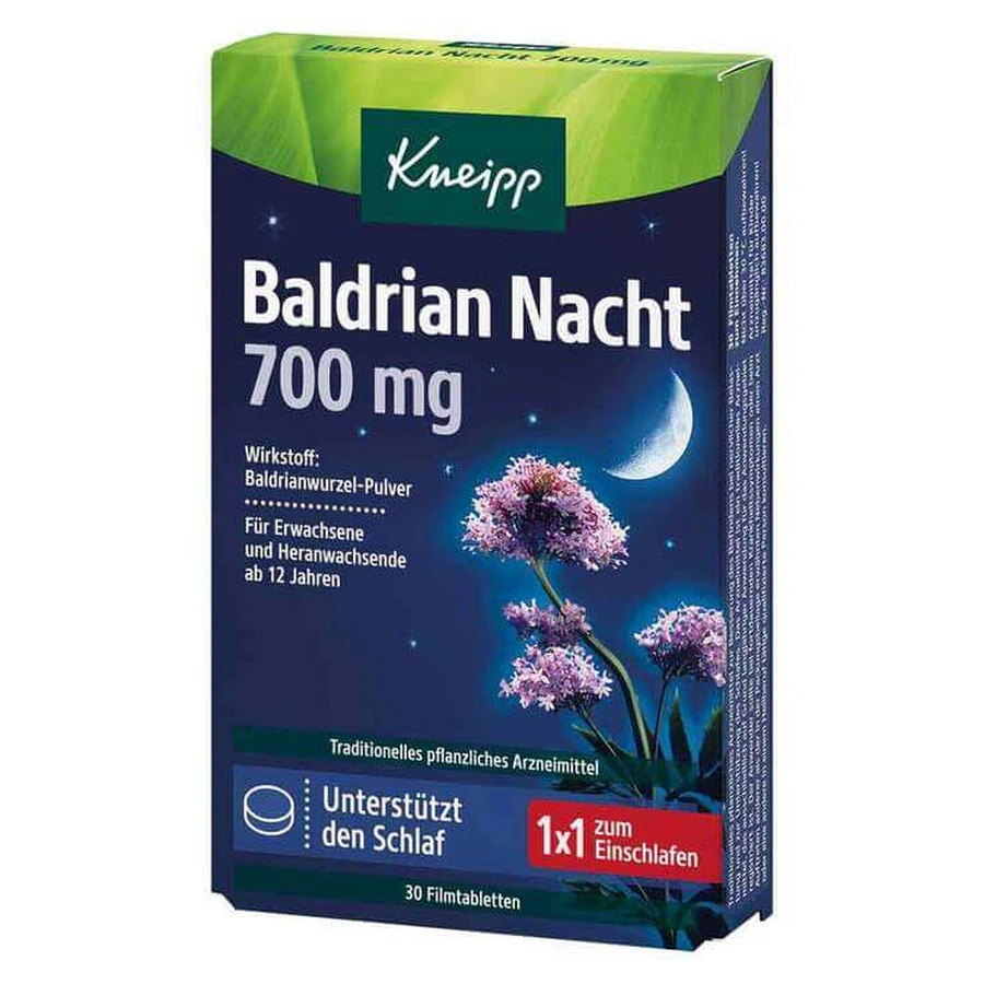 Kneipp Valeriaan Nacht 700 mg filmomhulde tabletten, 30 filmomhulde tabletten