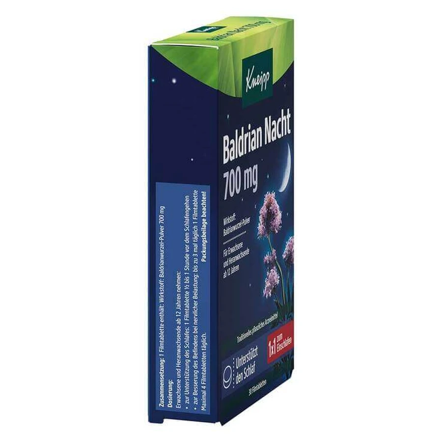 Kneipp Valeriaan Nacht 700 mg filmomhulde tabletten, 30 filmomhulde tabletten