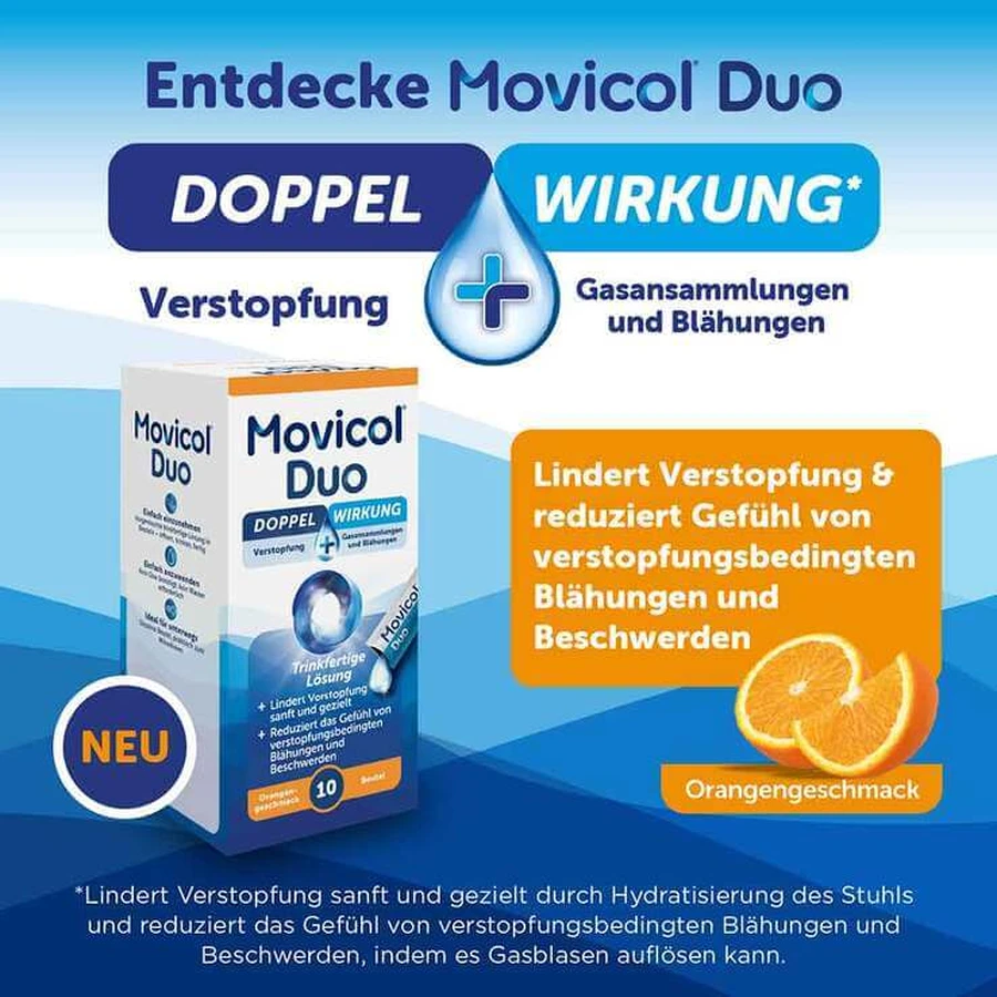 Movicol Duo, soluție gata de consum în plicuri, 20 de plicuri, soluție orală