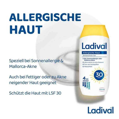 Gel solaire Ladival pour peaux sensibles SPF 30, 2 x 200 ml