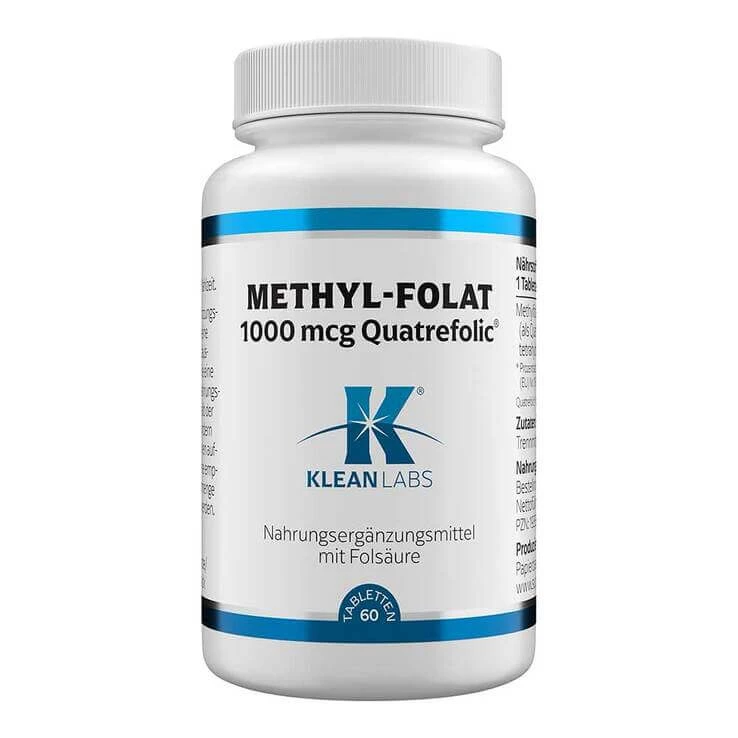Methylfolaat 1000 µg Klean Labs-tabletten, 60 tabletten