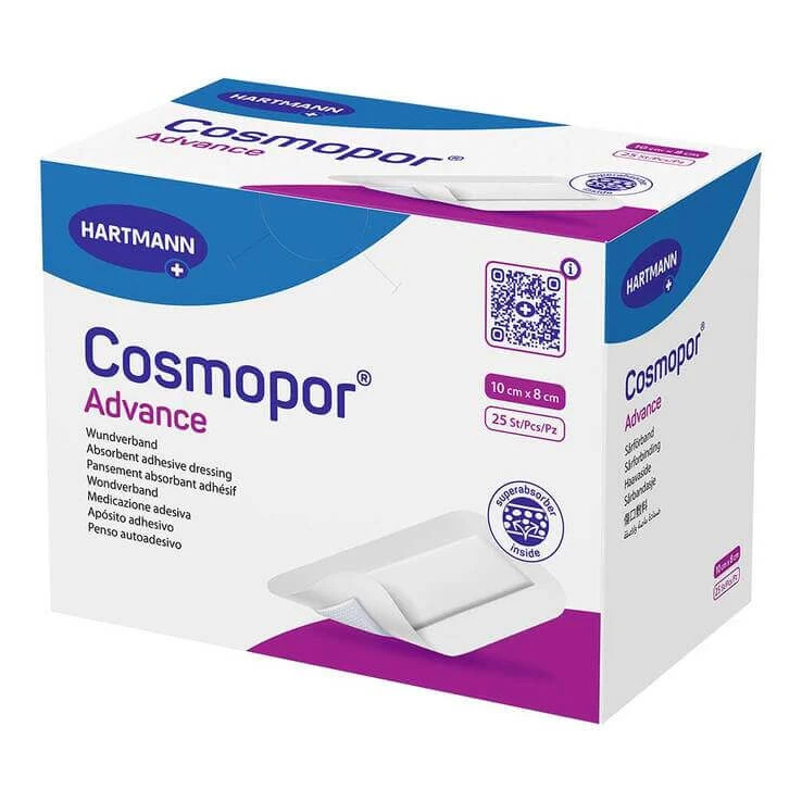 Cosmopor Advance 8 x 10 cm, pleisterverpakking van 25 stuks