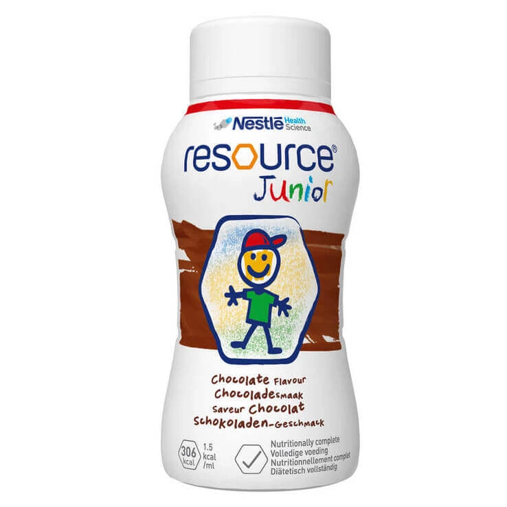 Resource Junior vloeibare voeding met chocoladesmaak, 4 x 200 ml vloeistof