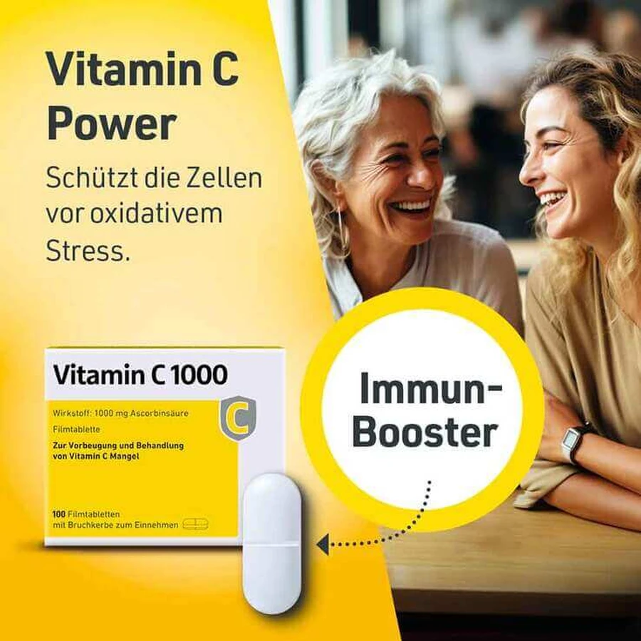 Vitamin C 1000 mg Tablets, 50 Film-Coated Tablets