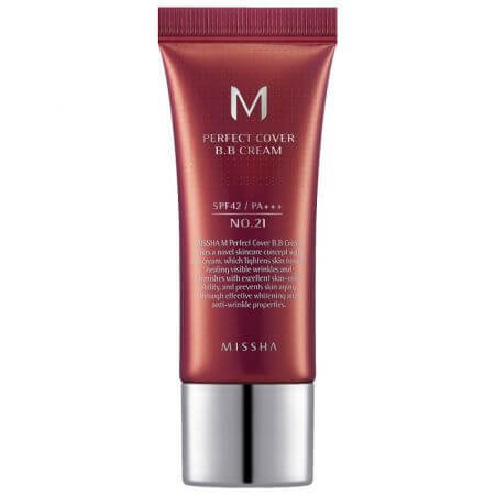 BB Cream M Perfect Cover SPF42/PA+++, Farbton 21/Hellbeige, 20 ml, Missha