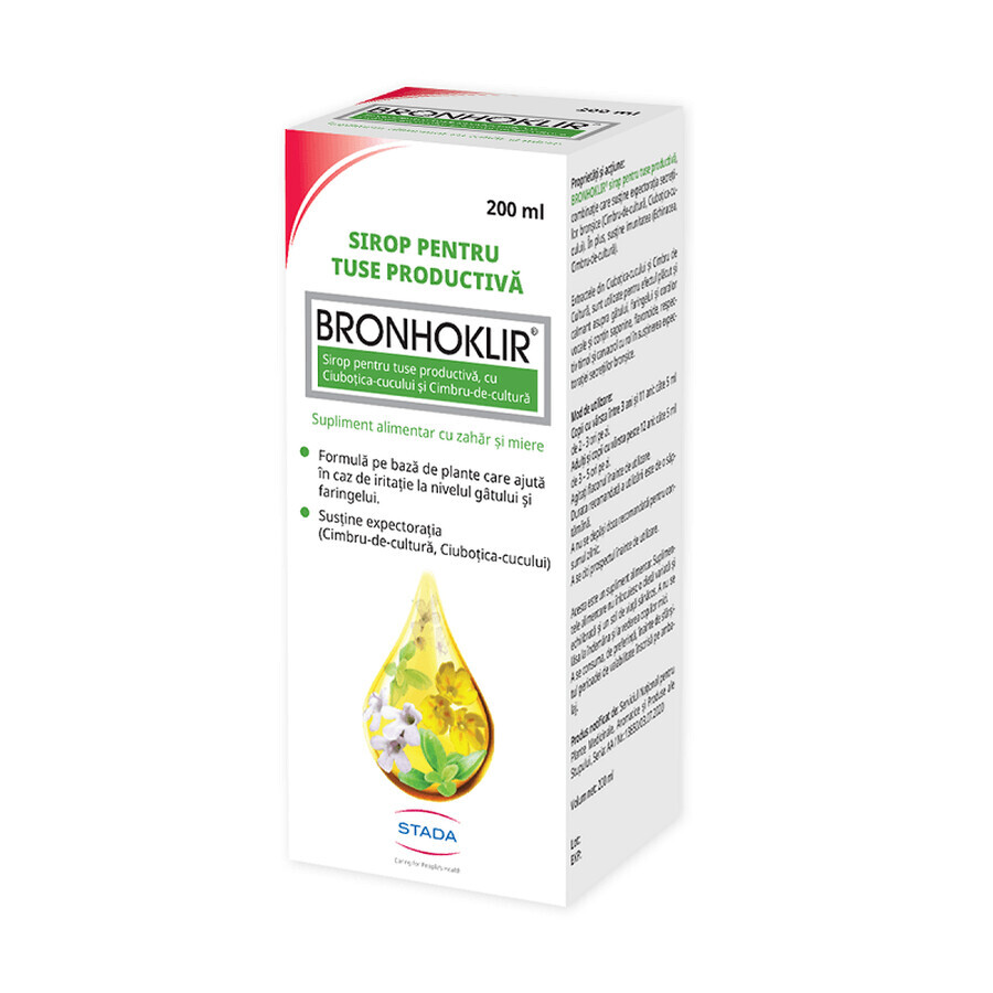 Bronhoklir productieve hoestsiroop, 200 ml, Stada