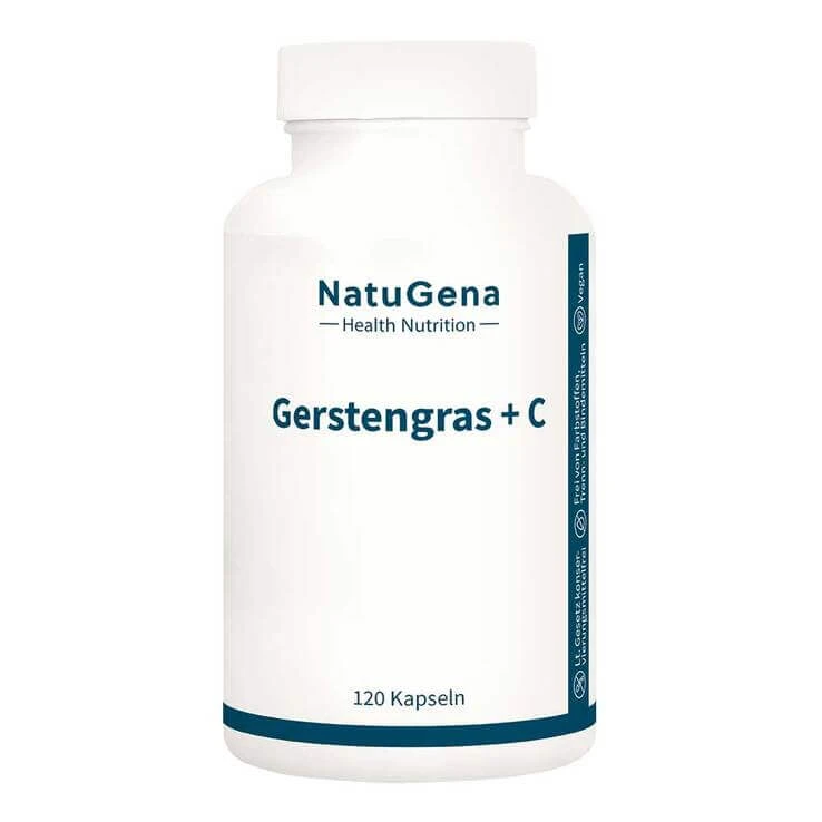 Gerstgras + vitamine C (gebufferd), veganistische capsules, 120 capsules