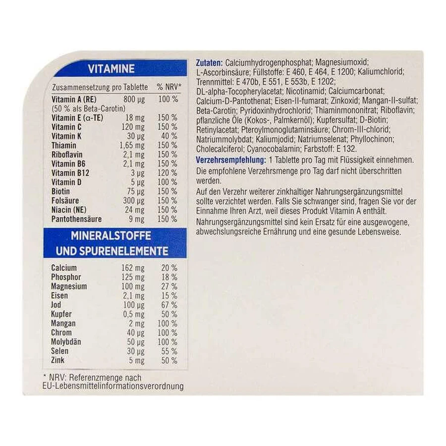 Centrum Gen.50 + A-Zinc + Floraglo-tabletten, 100 tabletten